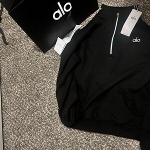 ALO Yoga Black Zip Up Sweater